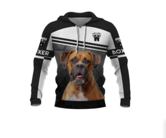 Nepriklausomos stoties perkamiausi vyriški džemperiai su gobtuvu, kūrybingi 3D skaitmeniniai šunų atspaudai, suasmeninti