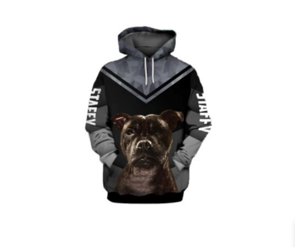 Nepriklausomos stoties perkamiausi vyriški džemperiai su gobtuvu, kūrybingi 3D skaitmeniniai šunų atspaudai, suasmeninti