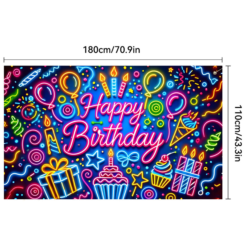 Piiriülene uus sünnipäeva taustkangas polüesterpeo rekvisiidid õhupalli lavakaunistus sünnipäevabänneri seinavaip