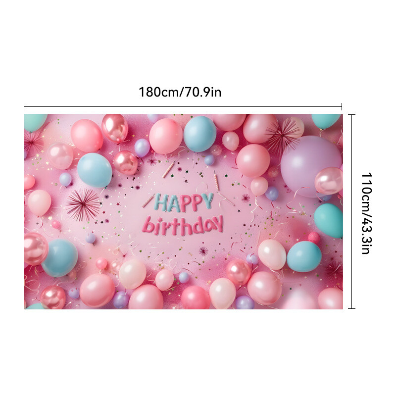 Piiriülene uus sünnipäeva taustkangas polüesterpeo rekvisiidid õhupalli lavakaunistus sünnipäevabänneri seinavaip