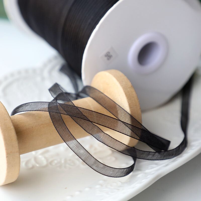 Vienas juanis, 5 metrai, šifono siūlų juostelė, rankų darbo medžiagos, skrybėlių medžiagos, plaukų juosta, „pasidaryk pats“ drabužiai, drabužių aksesuarai