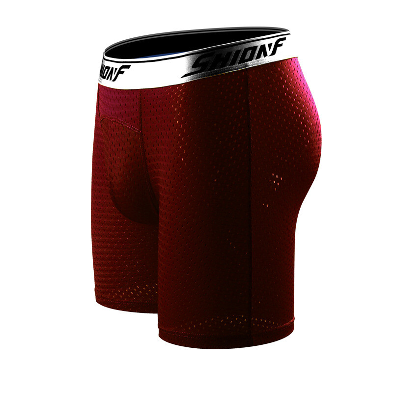 Vīriešu apakšveļa, ledus zīda bokseršorti, sporta riteņbraukšanas bikses ar nodiluma aizsardzību, Plus izmēra, biezas vīriešu bikses