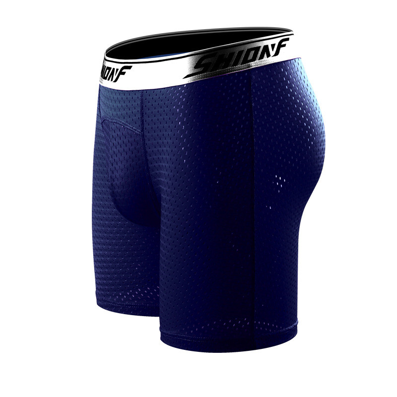 Vīriešu apakšveļa, ledus zīda bokseršorti, sporta riteņbraukšanas bikses ar nodiluma aizsardzību, Plus izmēra, biezas vīriešu bikses