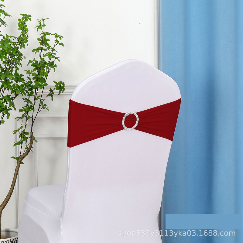 Elastinė gėlė kėdės atlošo užvalkalas, banketinė juostelė, kėdės atlošo dekoracija 50 vnt., nemokama vestuvinė juostelė, viešbučio juostelės kaklaraištis