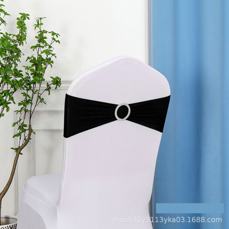 Elastinė gėlė kėdės atlošo užvalkalas, banketinė juostelė, kėdės atlošo dekoracija 50 vnt., nemokama vestuvinė juostelė, viešbučio juostelės kaklaraištis