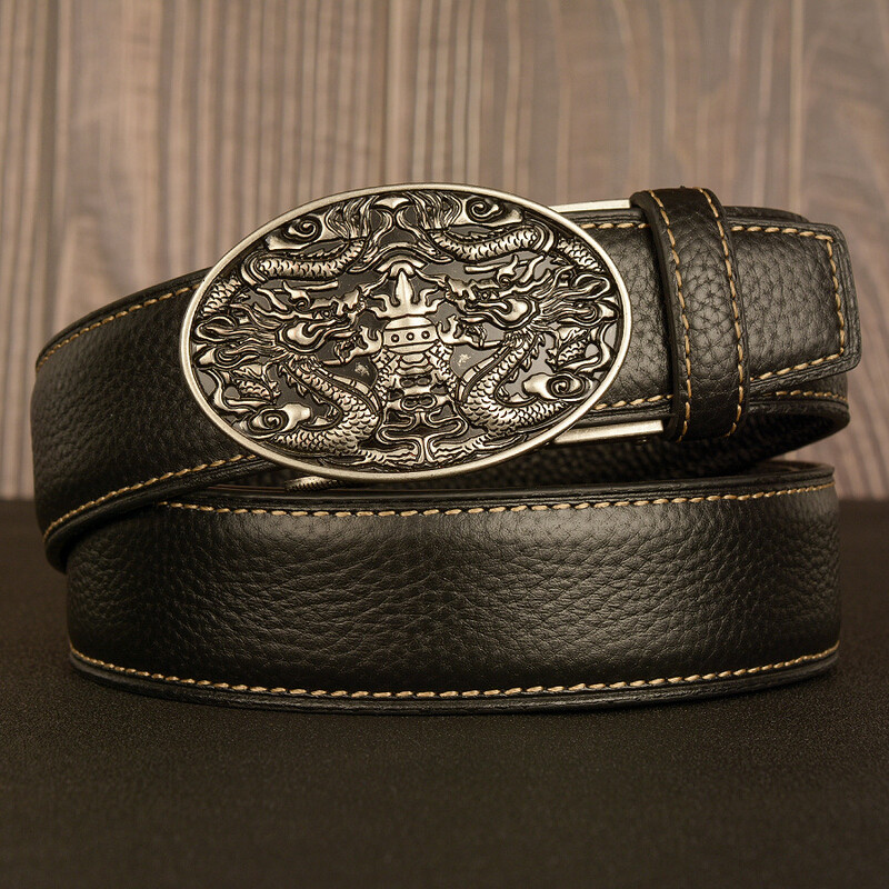 Meeste ehtsast nahast vöö rahvuslikus stiilis, retro, automaatse pandlaga, draakonikujuline, pandlaga, noorte-, vabaaja vöö