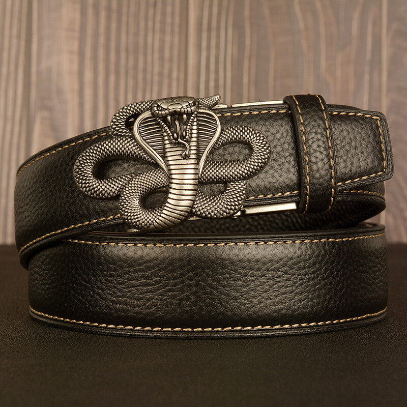 Meeste ehtsast nahast vöö, retro, automaatse pandlaga, draakon, pandlaga, noorte-, vabaaja vöö