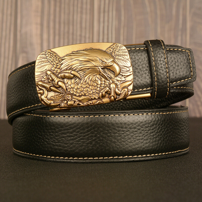 Meeste ehtsast nahast vöö, retro, automaatse pandlaga, draakon, pandlaga, noorte-, vabaaja vöö