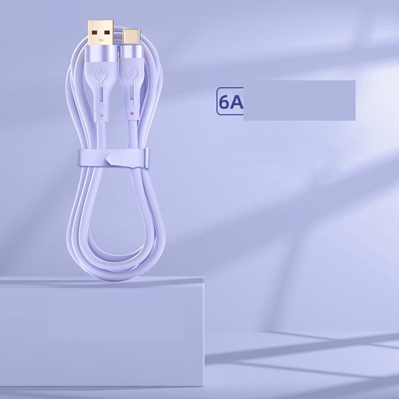 Prailgintas 2 metrų skysto silikono PD duomenų kabelis, tinkantis „Huawei“ dvigubam „Type-C“ kištukui į „Honor“ mobiliųjų telefonų įkrovimo kabeliui.