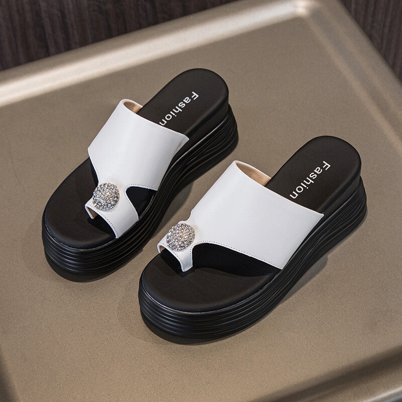 Ženske sandale za povećanje visine 7 cm za ljetne aktivnosti na otvorenom, novo 2024., ležerne papuče za plažu s platformom, debelim potplatom, neklizajućim i otvorenim prstima