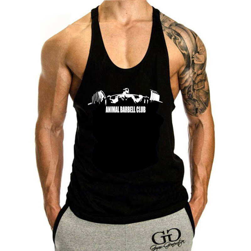 Vanjskotrgovinski fitness prsluk za muškarce, bodybuilding, labavi prsluk u obliku slova I, majica kratkih rukava, trening mišića, bez rukava, prsluk, tregeri