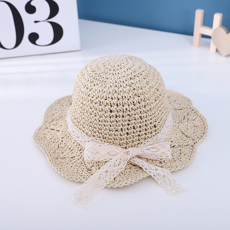 Vaikiška šiaudinė skrybėlė su juostele vasarai, naujas stilius, vaikiška popierinė šiaudinė skrybėlė, vaikiška skrybėlė nuo saulės, paplūdimio skrybėlė 3-8 metų vaikams