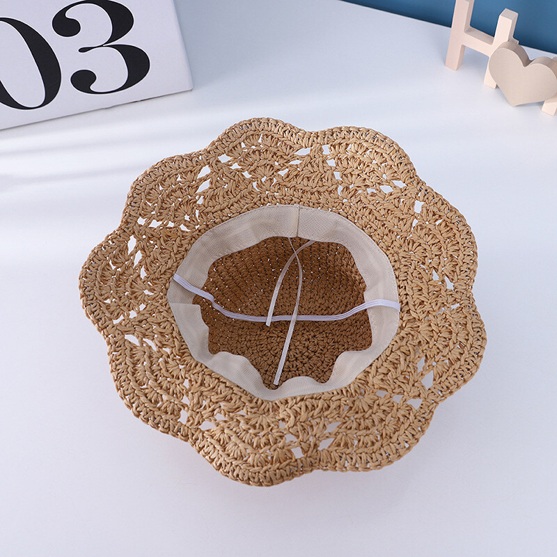 Vaikiška šiaudinė skrybėlė su juostele vasarai, naujas stilius, vaikiška popierinė šiaudinė skrybėlė, vaikiška skrybėlė nuo saulės, paplūdimio skrybėlė 3-8 metų vaikams