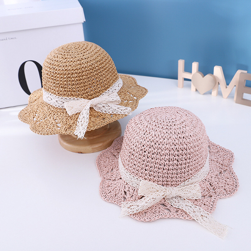 Vaikiška šiaudinė skrybėlė su juostele vasarai, naujas stilius, vaikiška popierinė šiaudinė skrybėlė, vaikiška skrybėlė nuo saulės, paplūdimio skrybėlė 3-8 metų vaikams