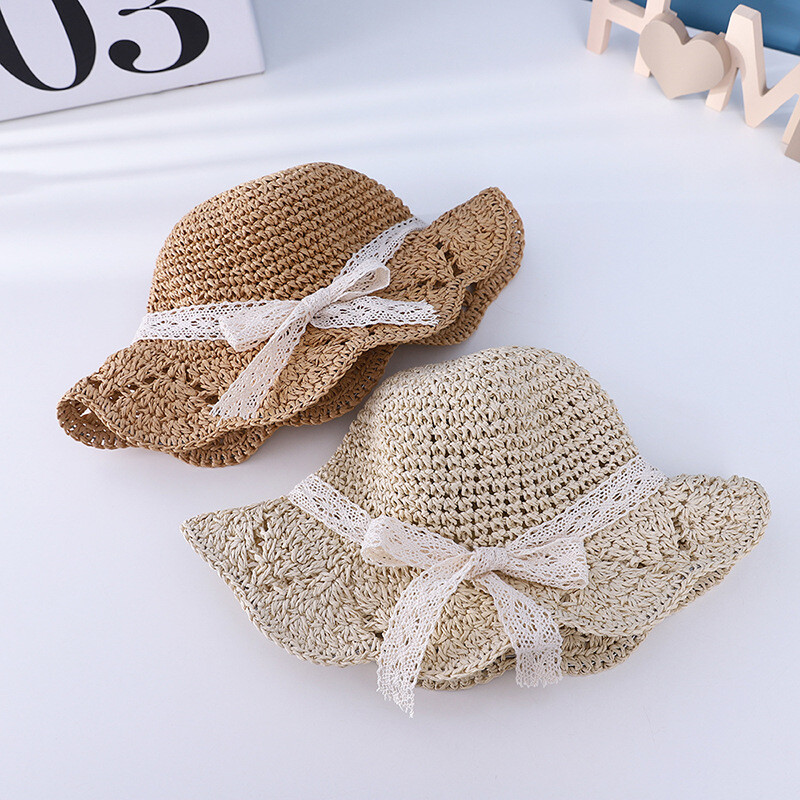 Vaikiška šiaudinė skrybėlė su juostele vasarai, naujas stilius, vaikiška popierinė šiaudinė skrybėlė, vaikiška skrybėlė nuo saulės, paplūdimio skrybėlė 3-8 metų vaikams