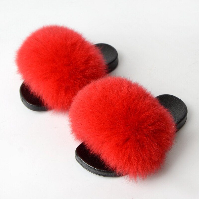 2021. gada jaunas bērnu čības, ārējās tirdzniecības pārrobežu lapsas kažokādas čības, jauki plīša vasaras mājas bērnu apavi