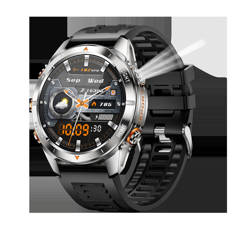 Ceas sport în aer liber nou, transfrontalier, foarte bine vândut, cu baterie mare KT80, Bluetooth, 515mAh și monitorizare a ritmului cardiac și a oxigenului din sânge.