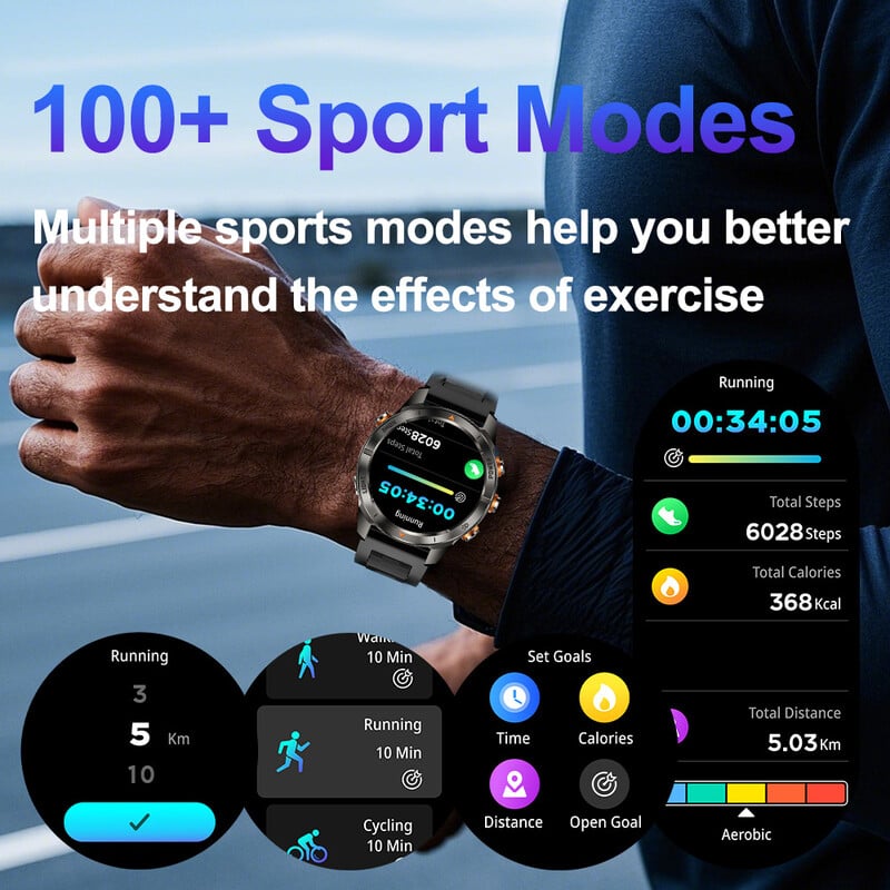 Új, határokon átnyúló, nagy mennyiségben kapható KT80 szabadtéri sportóra nagy akkumulátorral, Bluetooth-szal, 515 mAh-val, pulzusszám- és véroxigén-monitorral.