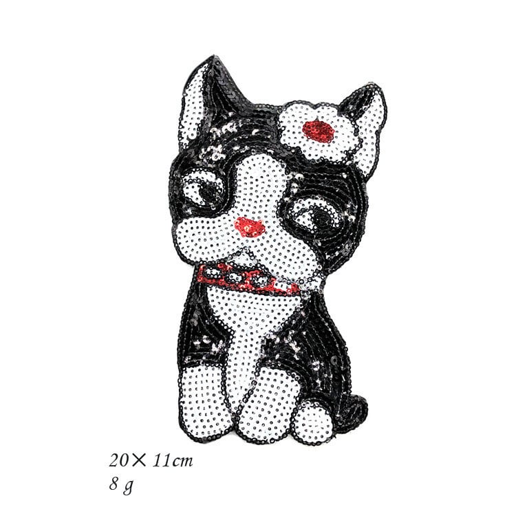 Karikatūrų blizgučių šuniukų siuvinėjimo pleistras drabužiams 10 vnt. Dekoravimo aksesuarų palto modifikavimo dobilų mažas pleistras