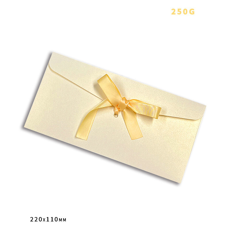 Loominguline ümbrik 10 tk õnnitluskaartide jaoks paelaga, paks ümbrik nr 5 pärlmutterpaberlindiga, sobib ürituste kutsete valmistamiseks