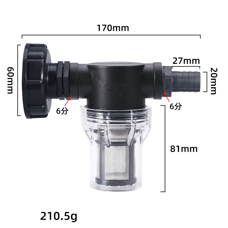 IBC jungtis tonos statinės filtrui, priedai tonos statinės filtrui, sodo vamzdžių filtras tonos statinei, PE vamzdžio jungtis, 4 taškai, 6 taškai