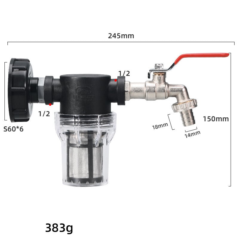 Conexiune IBC pentru accesorii pentru butoaie de tonă pentru filtru de butoaie de tonă, filtru de țeavă de grădină, butoaie de tonă, conexiune țeavă PE 4 puncte 6 puncte