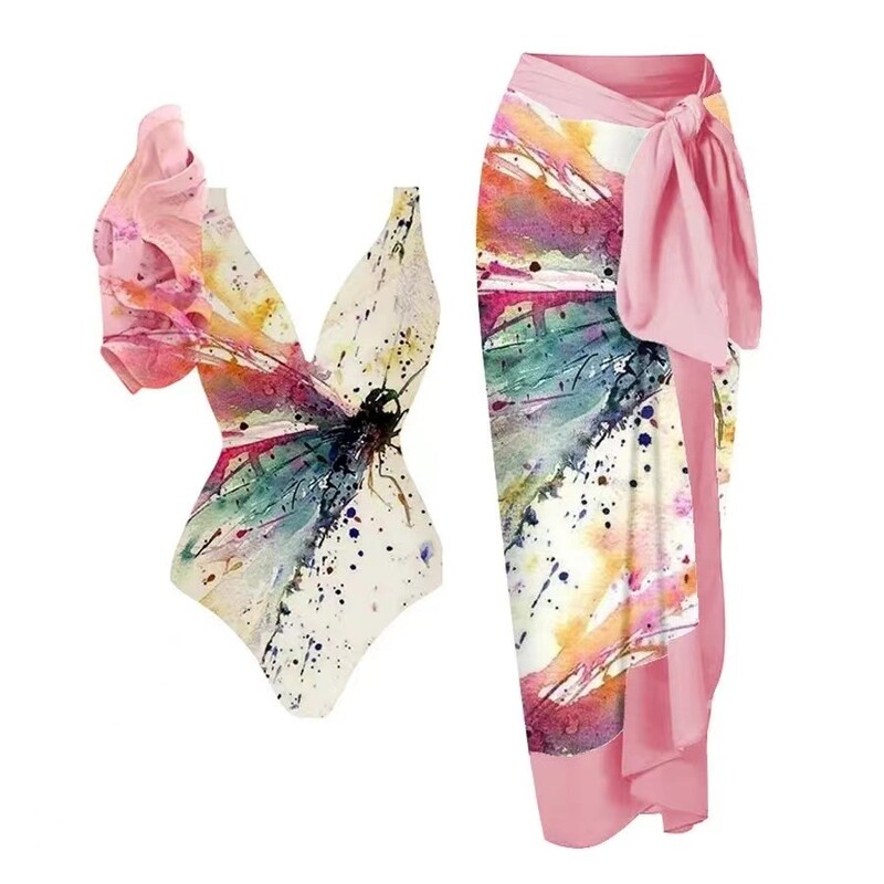 Europietiškas ir amerikietiškas vientisas maudymosi kostiumėlis, bikinis, konservatyvus pilvą dengiantis paplūdimio sijonas, šifono apvyniojamas sijonas, karšto pavasario maudymosi kostiumėlis