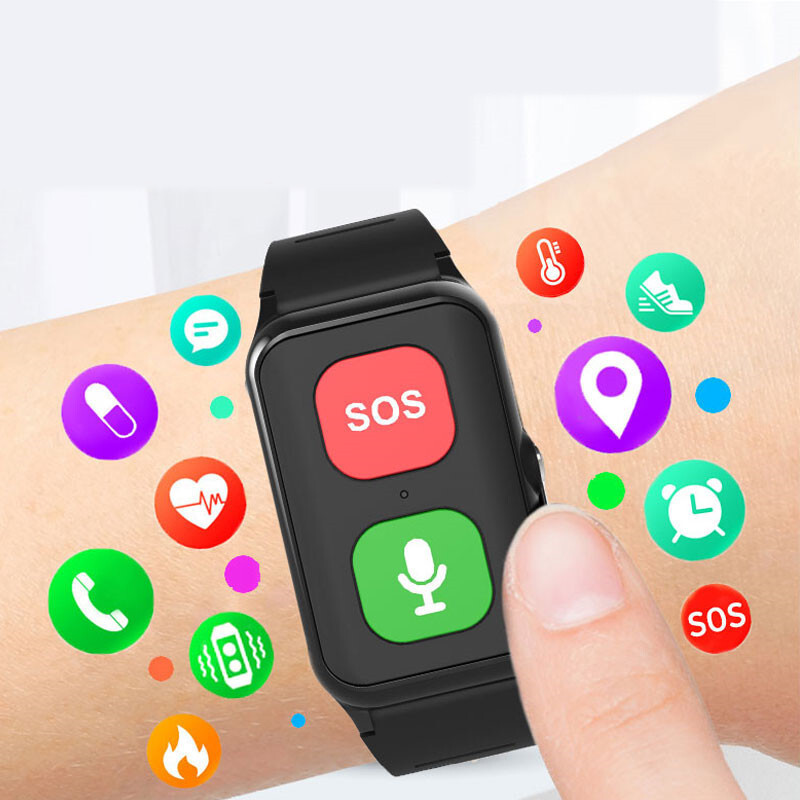 Pametna narukvica za starije osobe, 4G telefon, sat, pozicioniranje GPS-a bez gubitka, mjerenje krvnog tlaka, pulsa, detekcija tjelesne temperature