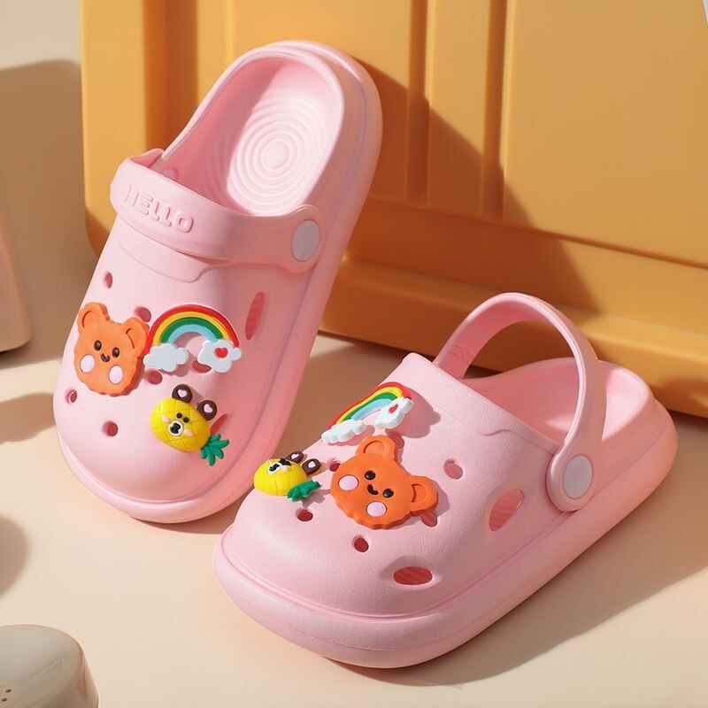 Vaikiški batai su skylute berniukams su animaciniais paveikslėliais, naujos EVA basutės berniukams lauko avėjimui, vasariniai paplūdimio batai urmu