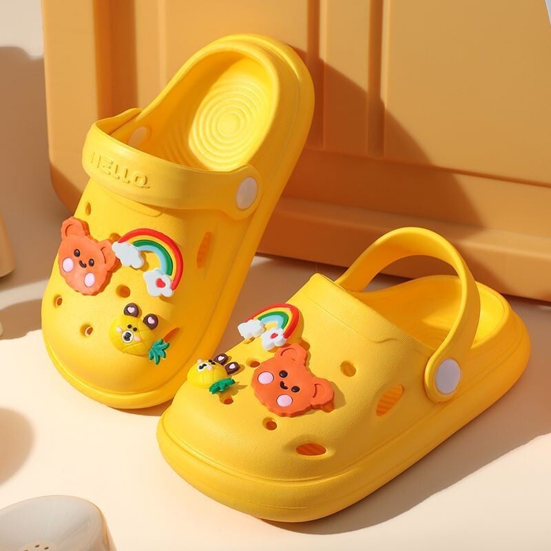 Vaikiški batai su skylute berniukams su animaciniais paveikslėliais, naujos EVA basutės berniukams lauko avėjimui, vasariniai paplūdimio batai urmu