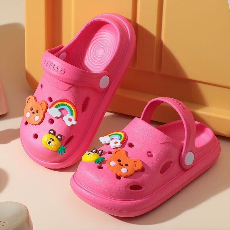 Vaikiški batai su skylute berniukams su animaciniais paveikslėliais, naujos EVA basutės berniukams lauko avėjimui, vasariniai paplūdimio batai urmu