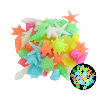 2-3 см светеща раковина 100pcs, аквариум, озеленяване, камък, флуоресцентен океански камък, светещ, светещ камък, трансгранична фабрика