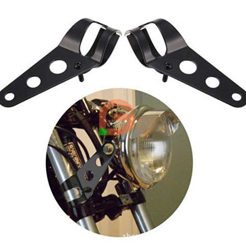 Motociklo priekinių žibintų laikiklis, modifikuotas retro priekinių žibintų laikiklis, priekinių žibintų laikiklis, žibinto ausis