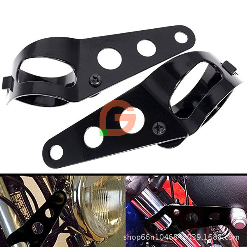 Motociklo priekinių žibintų laikiklis, modifikuotas retro priekinių žibintų laikiklis, priekinių žibintų laikiklis, žibinto ausis
