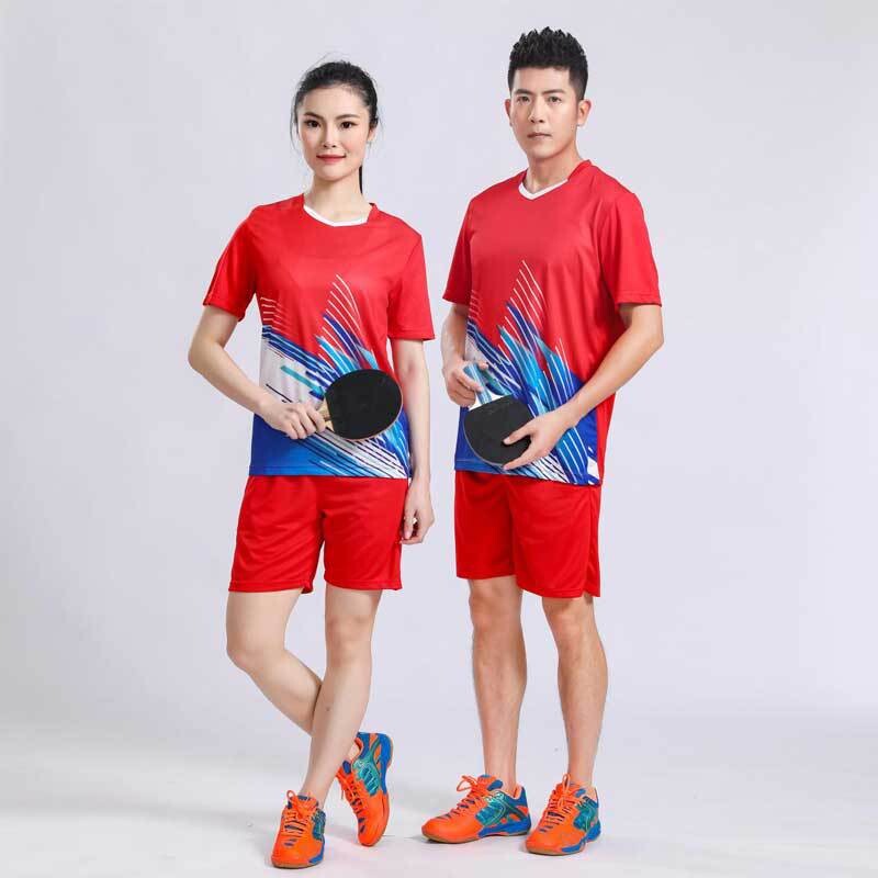 Sportinis badmintono kostiumas vyrams, vasarinis, kvėpuojantis, laisvalaikio, trumpomis rankovėmis, futbolui, tinkliniui, stalo tenisui, greitai džiūstantis, moteriškas