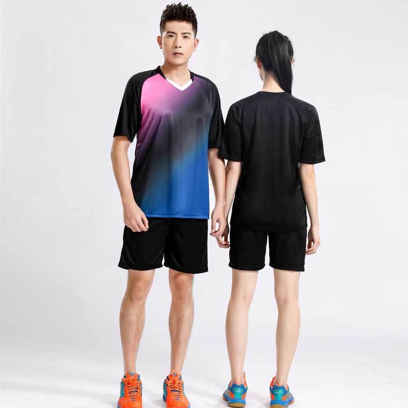 Sportinis badmintono kostiumas vyrams, vasarinis, kvėpuojantis, laisvalaikio, trumpomis rankovėmis, futbolui, tinkliniui, stalo tenisui, greitai džiūstantis, moteriškas