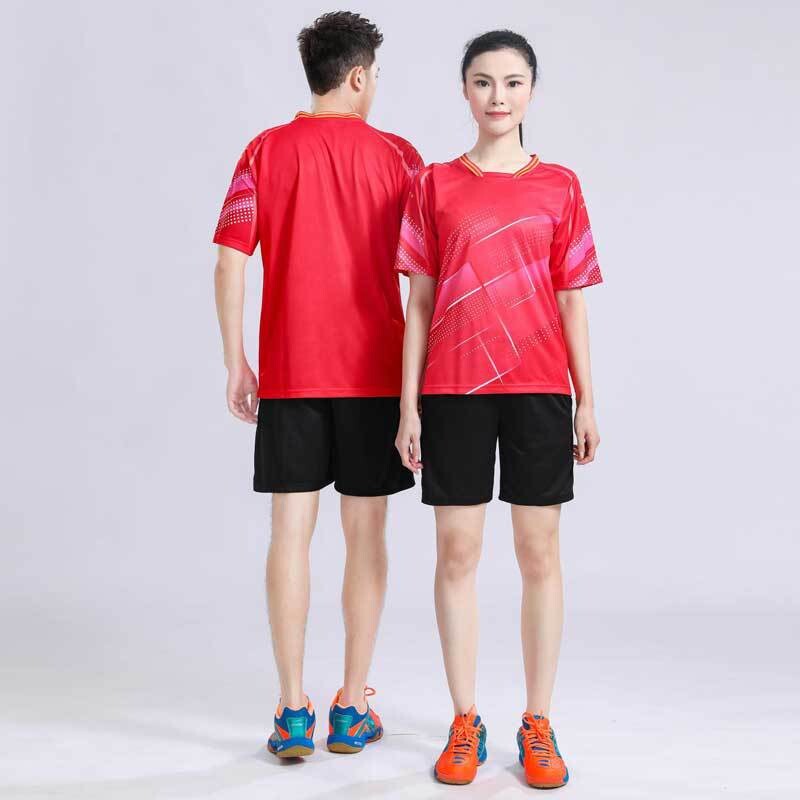 Sportinis badmintono kostiumas vyrams, vasarinis, kvėpuojantis, laisvalaikio, trumpomis rankovėmis, futbolui, tinkliniui, stalo tenisui, greitai džiūstantis, moteriškas