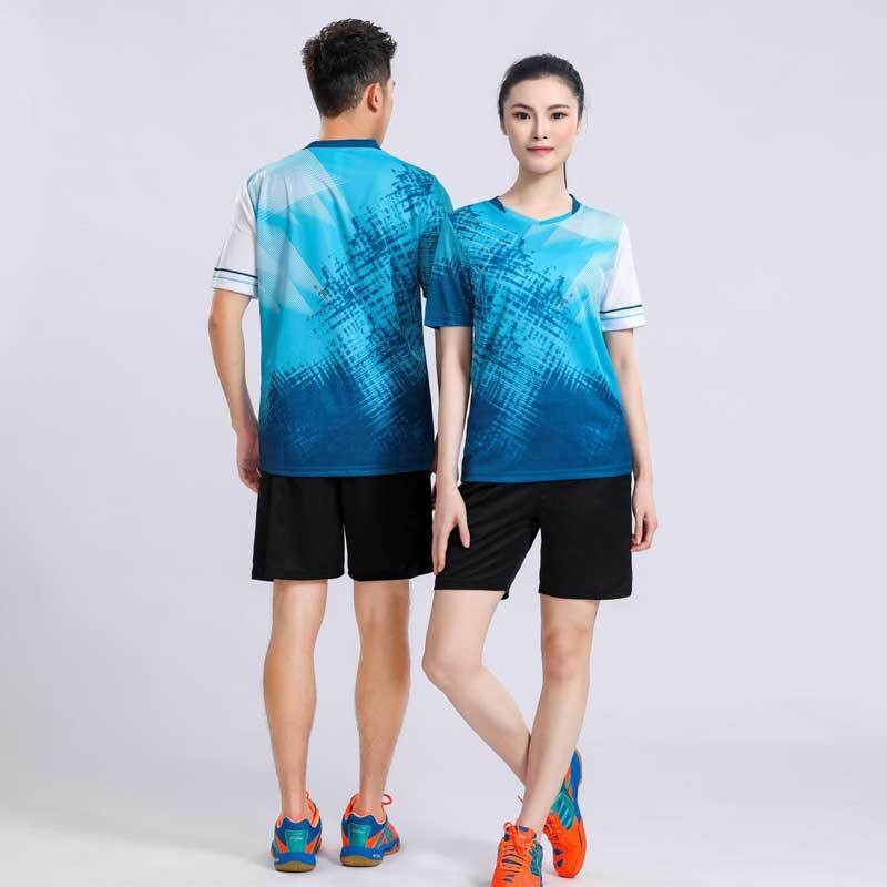 Sportinis badmintono kostiumas vyrams, vasarinis, kvėpuojantis, laisvalaikio, trumpomis rankovėmis, futbolui, tinkliniui, stalo tenisui, greitai džiūstantis, moteriškas