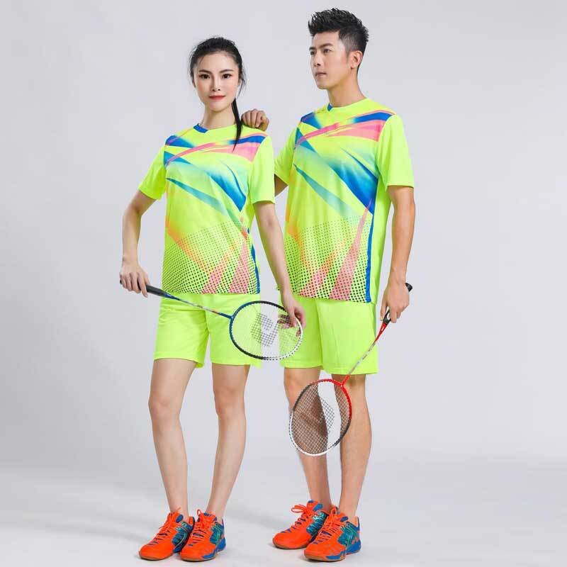 Sportinis badmintono kostiumas vyrams, vasarinis, kvėpuojantis, laisvalaikio, trumpomis rankovėmis, futbolui, tinkliniui, stalo tenisui, greitai džiūstantis, moteriškas