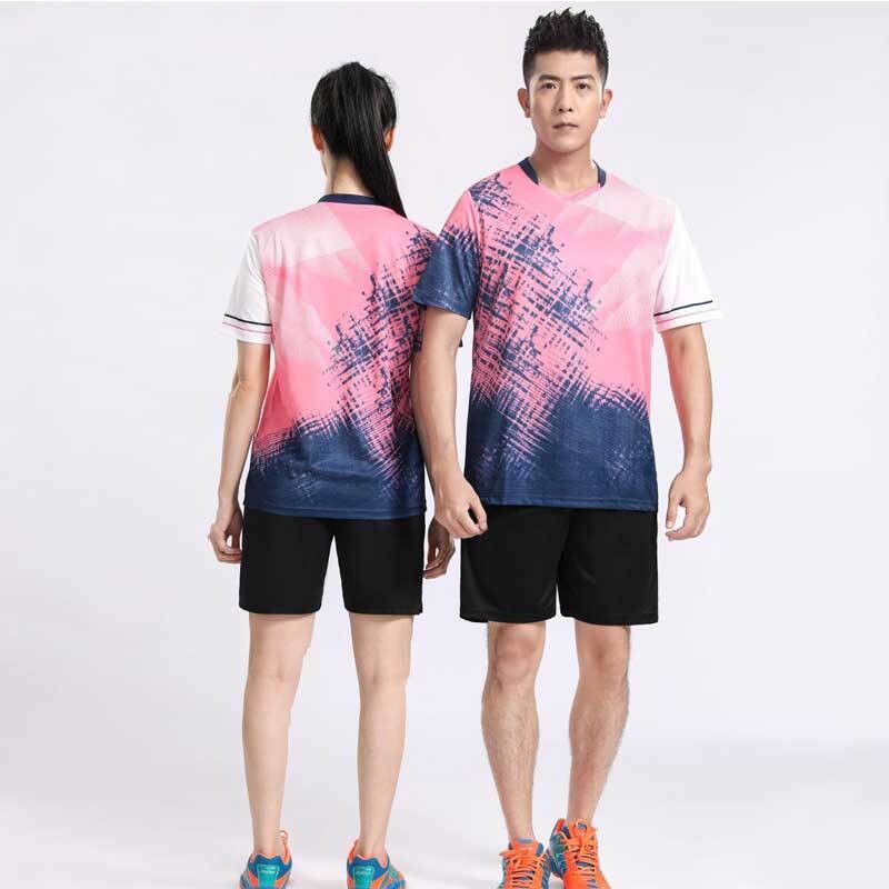 Sportinis badmintono kostiumas vyrams, vasarinis, kvėpuojantis, laisvalaikio, trumpomis rankovėmis, futbolui, tinkliniui, stalo tenisui, greitai džiūstantis, moteriškas