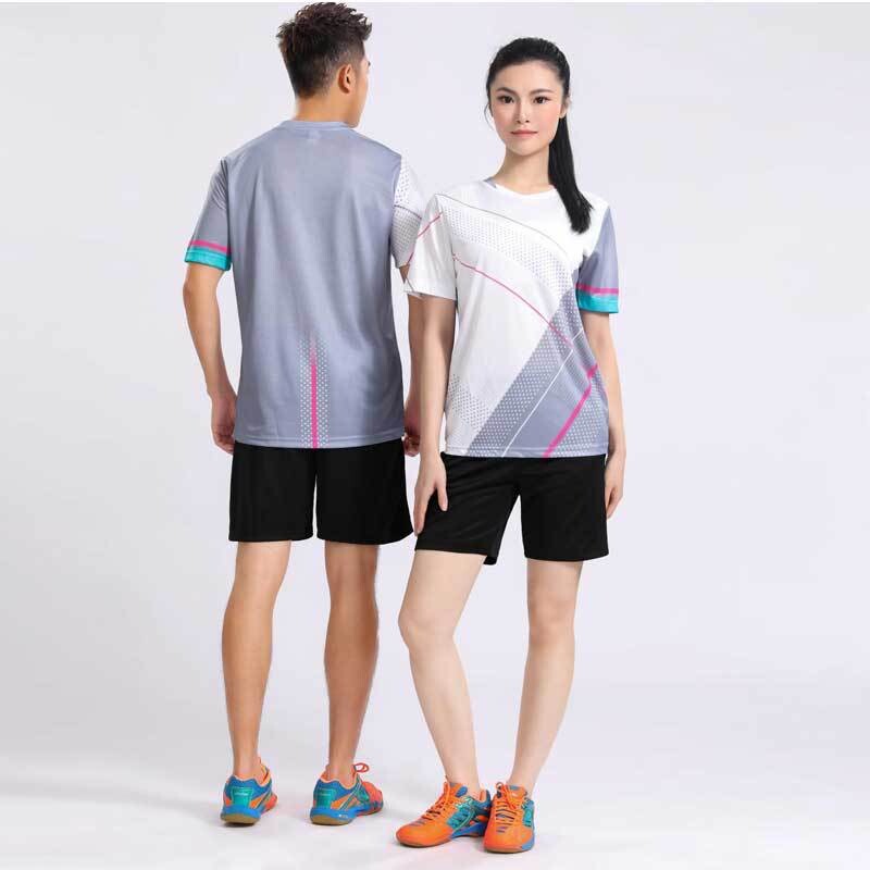 Sportinis badmintono kostiumas vyrams, vasarinis, kvėpuojantis, laisvalaikio, trumpomis rankovėmis, futbolui, tinkliniui, stalo tenisui, greitai džiūstantis, moteriškas