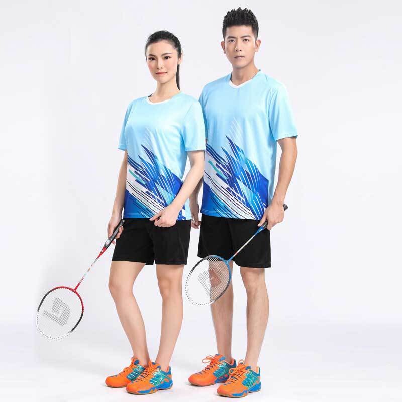 Sportinis badmintono kostiumas vyrams, vasarinis, kvėpuojantis, laisvalaikio, trumpomis rankovėmis, futbolui, tinkliniui, stalo tenisui, greitai džiūstantis, moteriškas