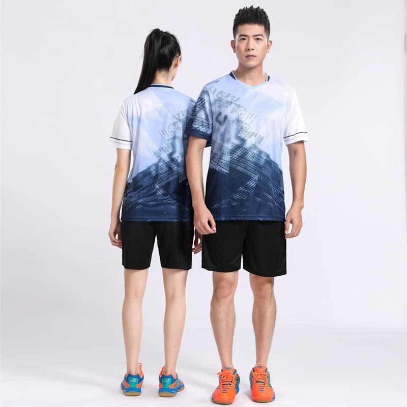 Sportinis badmintono kostiumas vyrams, vasarinis, kvėpuojantis, laisvalaikio, trumpomis rankovėmis, futbolui, tinkliniui, stalo tenisui, greitai džiūstantis, moteriškas