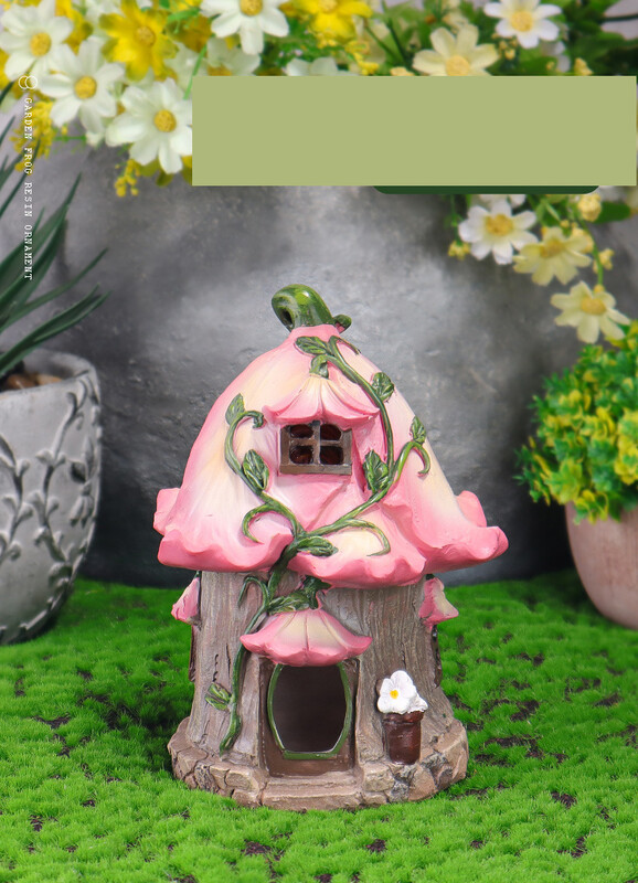 Tarpvalstybinės dervos sodo dekoracijos su lelija, saulės naktinė lemputė gėlių nameliui, mikro kraštovaizdžio dekoravimas