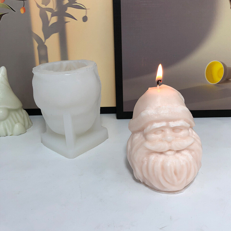 Silikoninė formelė Kalėdų Senelio aromaterapinei žvakei, „pasidaryk pats“, kalėdinio nykštuko formelė, klijai, gipso formelė