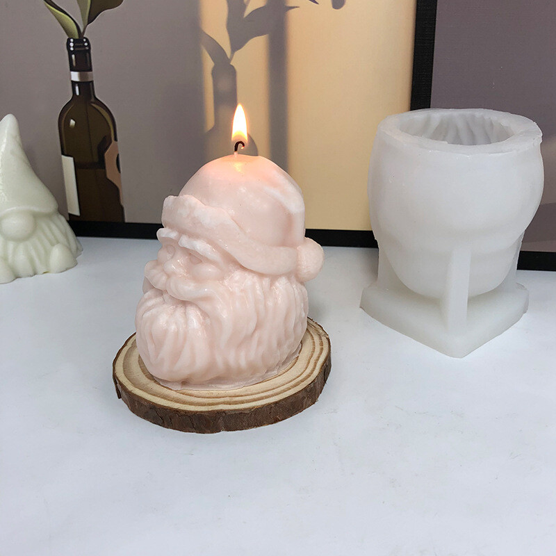 Silikoninė formelė Kalėdų Senelio aromaterapinei žvakei, „pasidaryk pats“, kalėdinio nykštuko formelė, klijai, gipso formelė