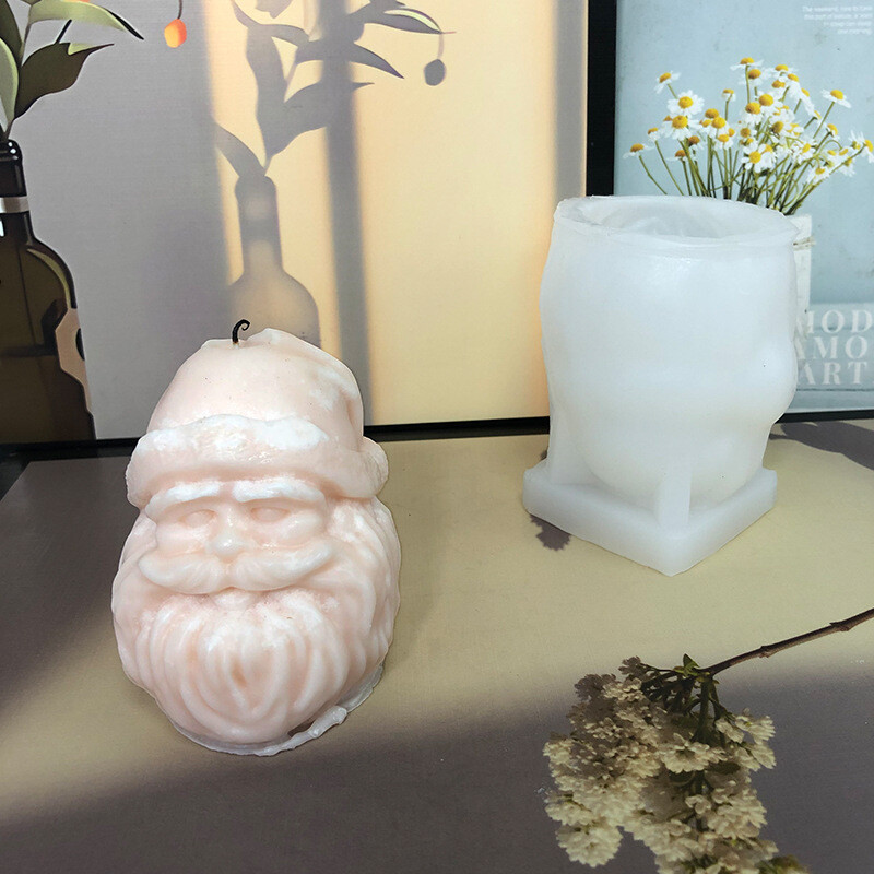 Silikoninė formelė Kalėdų Senelio aromaterapinei žvakei, „pasidaryk pats“, kalėdinio nykštuko formelė, klijai, gipso formelė