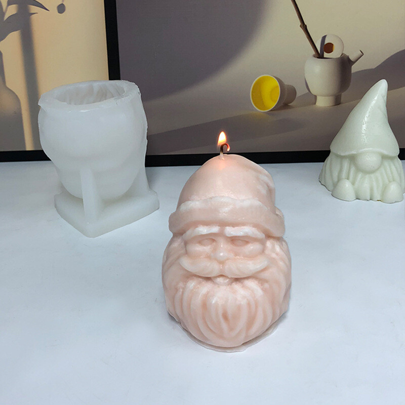 Silikoninė formelė Kalėdų Senelio aromaterapinei žvakei, „pasidaryk pats“, kalėdinio nykštuko formelė, klijai, gipso formelė