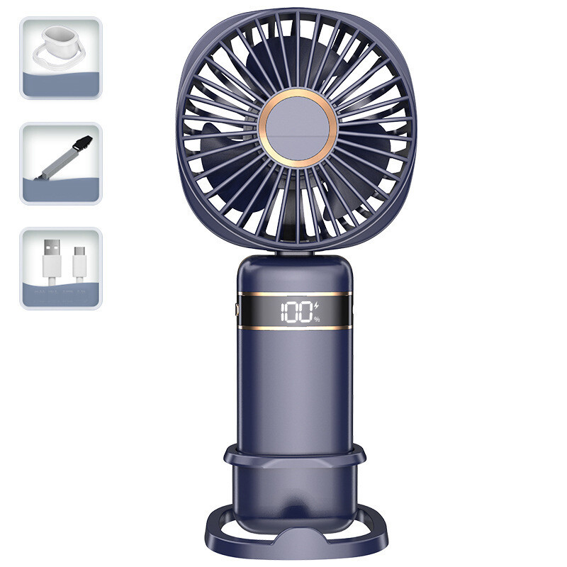 2025 нов USB ръчен вентилатор с дигитален дисплей сгъваем настолен вентилатор за ароматерапия, мини преносим малък вентилатор за външен монтаж