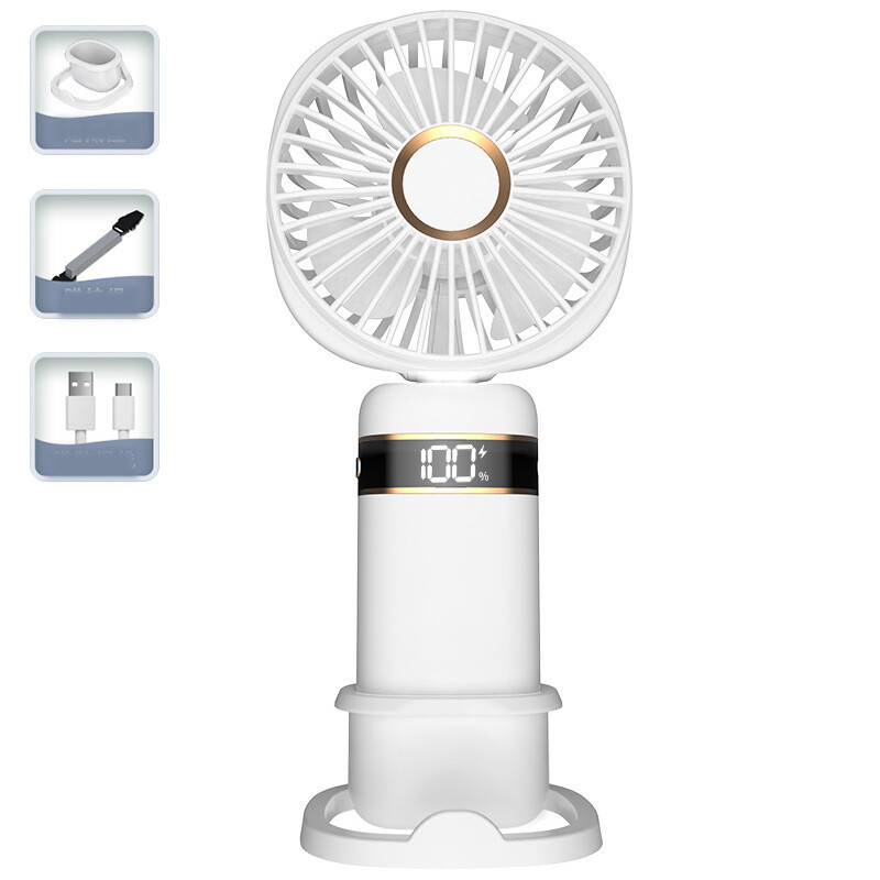 2025 нов USB ръчен вентилатор с дигитален дисплей сгъваем настолен вентилатор за ароматерапия, мини преносим малък вентилатор за външен монтаж